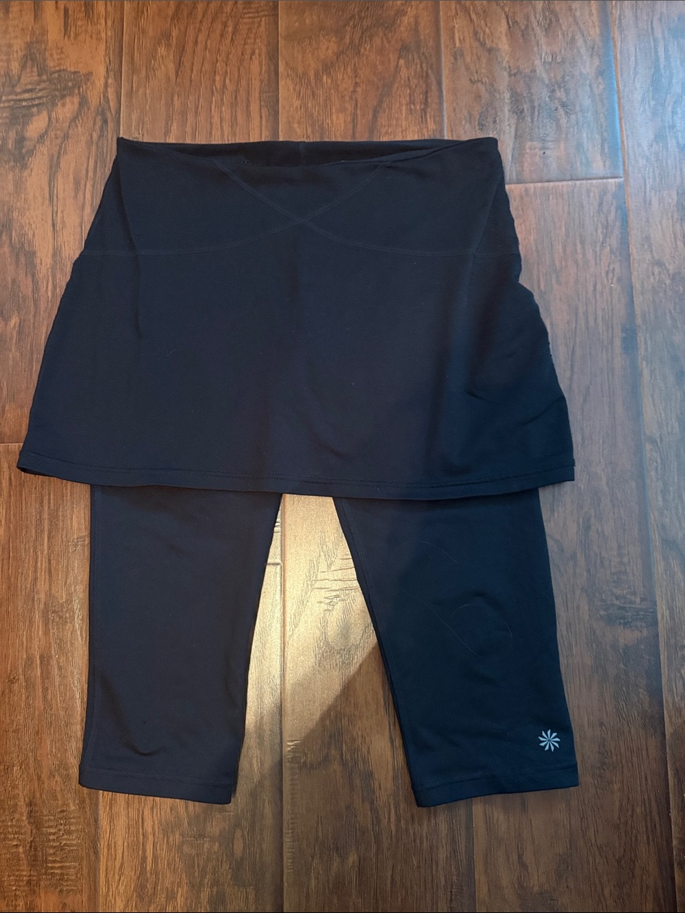 Athleta Black Skirted Capri Leggings